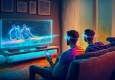 Football Fans with Artificial Intelligence in Front of TV © Adobe Stock